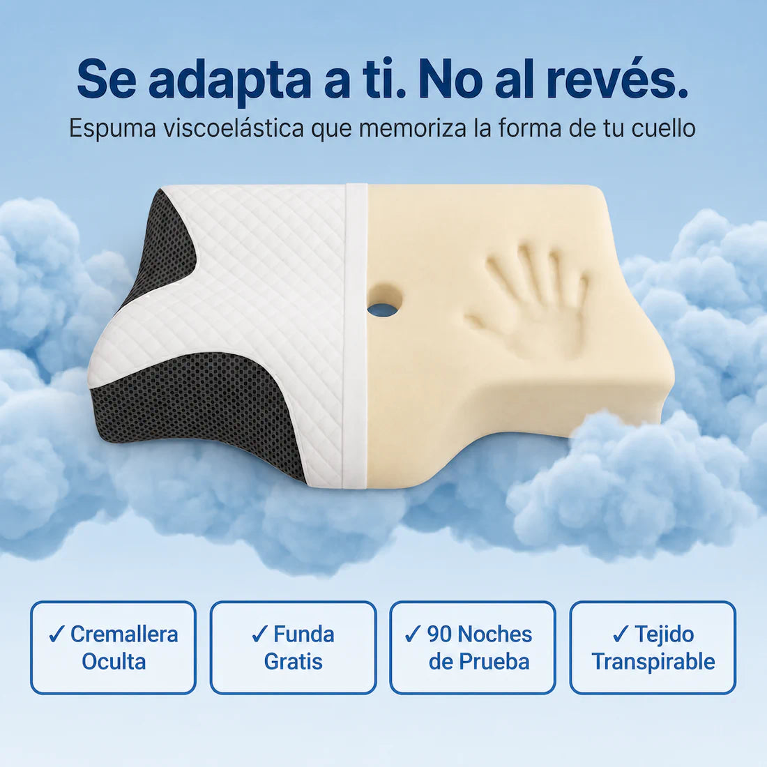 OFERTA 50% - OrthoSleep Almohada Cervical - Despierta sin Dolor, ni Molestias - Tu fisioterapeuta en casa