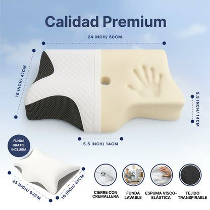 OFERTA 50% - OrthoSleep Almohada Cervical - Despierta sin Dolor, ni Molestias - Tu fisioterapeuta en casa