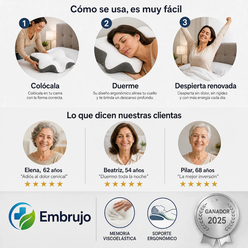 OFERTA 50% - OrthoSleep Almohada Cervical - Despierta sin Dolor, ni Molestias - Tu fisioterapeuta en casa