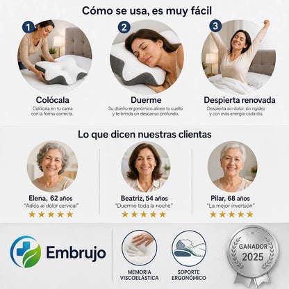 OFERTA 50% - OrthoSleep Almohada Cervical - Despierta sin Dolor, ni Molestias - Tu fisioterapeuta en casa